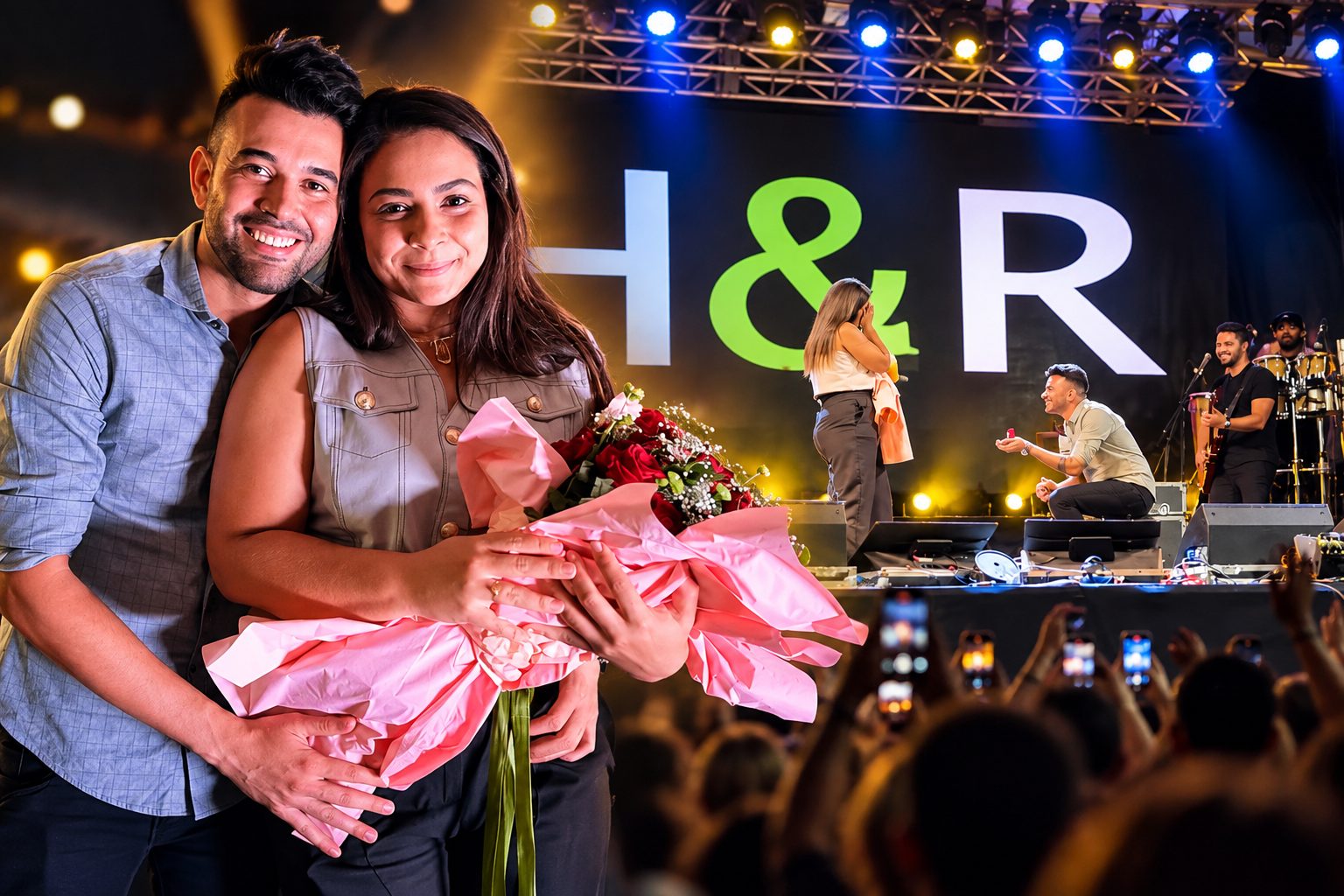 Pedido de casamento surpreende público durante show de George Henrique & Rodrigo em Paraíso das Águas